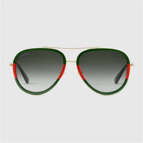 gucci red aviator sunglasses|Gucci aviator sunglasses shades.